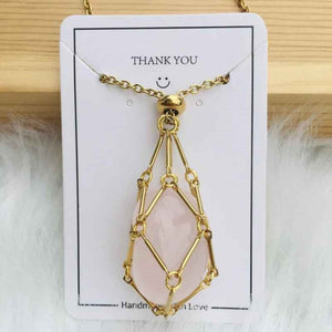 Crystal Gemstone Holder Necklace