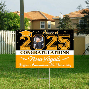 Personalized Custom Photo Congratulations Class Of 2025 Graduation Yard Sign