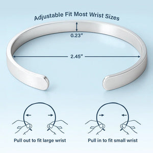 The Love Between Sisters - Personalized Bangle Bracelet Cuff For Sister, Bestie, Best Friend