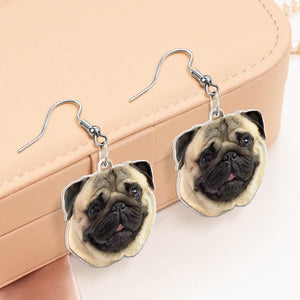Custom Photo Funny Face Pet Kid Family - Personalized Acrylic Earrings