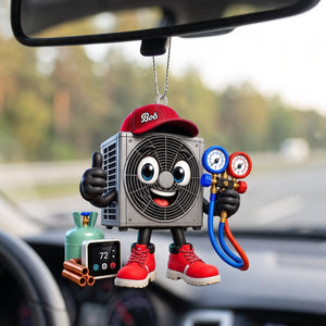 Thumbs-up HVAC Unit Mascot Hanging Ornament β Personalized Gift For Heating & Cooling Professionals