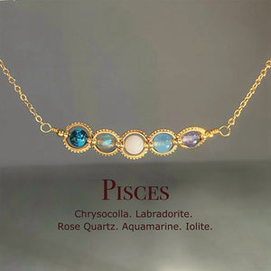 Zodiac Necklace Natural Astrology Jewelry Gift