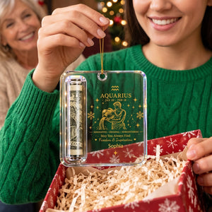 Custom Name โ Personalized Zodiac Christmas Cash Ornament