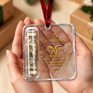 Custom Name โ Personalized Zodiac Christmas Cash Ornament