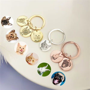 Personalized Keychain With Photo Engraving Photo Pendant