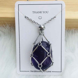 Crystal Gemstone Holder Necklace
