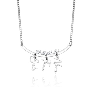 Personalized Names Hanging Grandma Mom Family Necklace with 1-7 Names