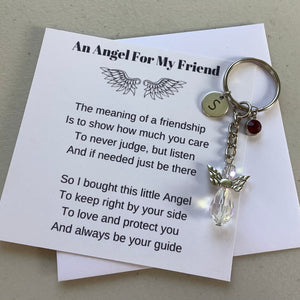 Protection Angel Personalized Guardian Angel Keychain, Best Friend Gift Idea