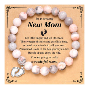 Hand Woven Bracelet With Gift Card, Healing Crystal Bracelet Mother's Day Gift