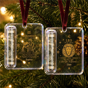 Custom Name โ Personalized Zodiac Christmas Cash Ornament