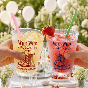 Wild Wild Wife, Personalized Frosted Cups, Gift For Bride and Bestie