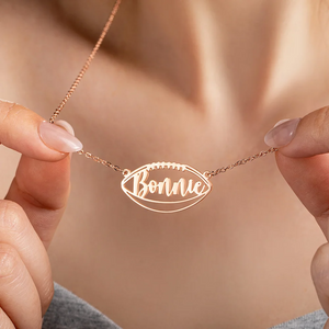 Personalized Football Name Necklace Unique Gift for Football Fans, Sports Jewelry