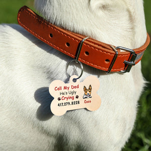Personalized Dog Lost Wander Bone Pet Tag For Dog Mom, Dog Dad