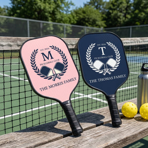 Custom Name Personalized Family Pickleball Club Monogram Paddle