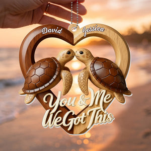 Heart With Turtles β Personalized Acrylic Hanging Ornament