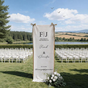 Welcome To The Wedding Of Mr. & Mrs. • Custom Fabric Wedding Welcome Sign • Personalized Wedding Decor