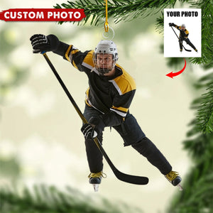 Custom Photo Ornament - Christmas Gift For Hockey Lovers