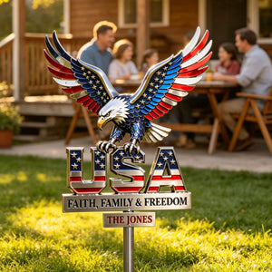 American Strong Eagle Metal Sign - Personalized Gifts For Patriots