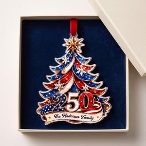 Personalized Acrylic Ornament for Patriotic Family