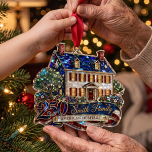 Custom Shape American House Personalized Acrylic Ornament β America 250th Family Keepsake