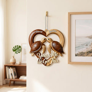 Heart With Turtles β Personalized Acrylic Hanging Ornament