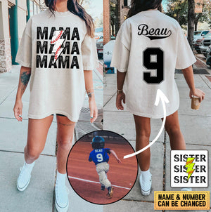 Personalized Baseball/Softball Mom Grandma Dad T-shirt