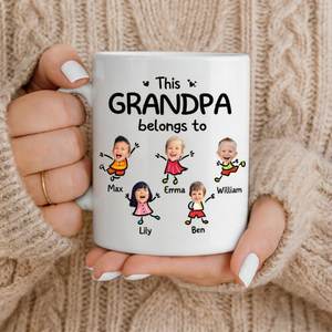 Personalized "This Grandpa Belongs To" Ceramic Mug – Father's Day Gift For Grandpa