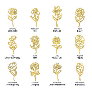 No Rain No Flowers,Never Forget That I Love You - Personalized Birth Flower Name Necklace