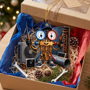 Custom HVAC Tech Hanging Ornament – Personalized Gift For Heating & Cooling Professionals