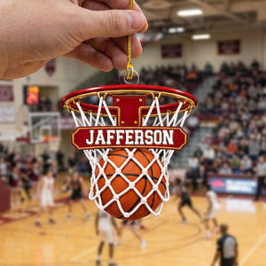 Personalized Basketball Hoop Christmas Ornament β Custom Name & Ball-In-Net Acrylic Keepsake | Gift for Players & Coaches