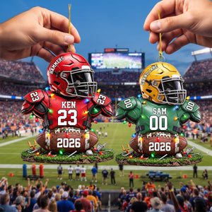 Personalized Football Player Christmas Ornament – Custom Team Jersey Keepsake | Senior Night & Holiday Gift For Sons And Athletes