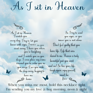 As I Sit In Heaven I Watch You Every Day - Personalized Photo Name Necklace