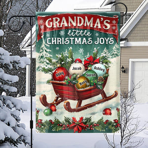 Christmas Gifts Grandma's Little Merry Personalized Garden Flags Winter Decorations