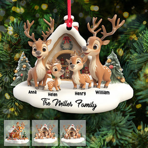 Reindeer Family Personalized Family Ornament