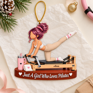 Pilates Lovers Gift - Just A Girl Who Loves Pilates Personalized Christmas Ornament