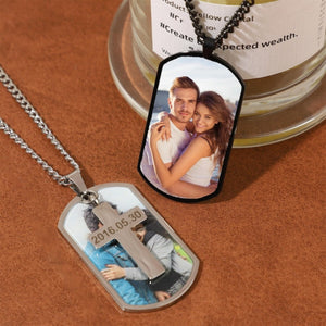 Personalized Memorial Necklace With Cross Pendant,Photo With Text Necklace