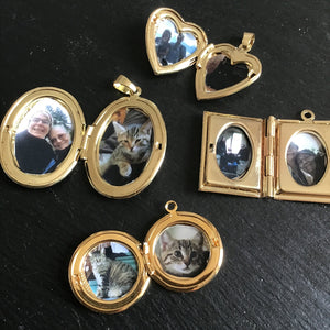 Personalized Gold Photo Locket Necklace, Gift for Her