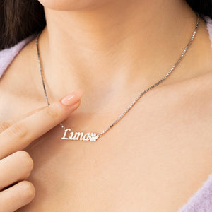 Personalized Pet Name with Paw Memorial Necklace