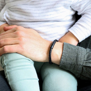 Personalized Memorial Buckle Leather Bracelet