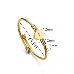 Personalized Heart Name&Date Memorial Bracelet