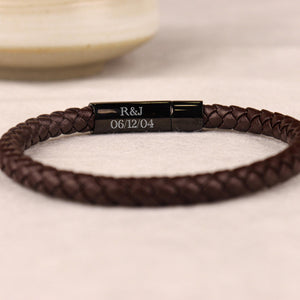 Personalized Memorial Buckle Leather Bracelet