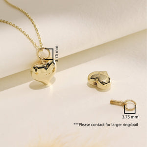 Personalized Gold Heart Cremation Charm Necklace For Pet Ashes