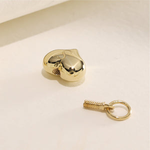 Personalized Gold Heart Cremation Charm Necklace For Pet Ashes