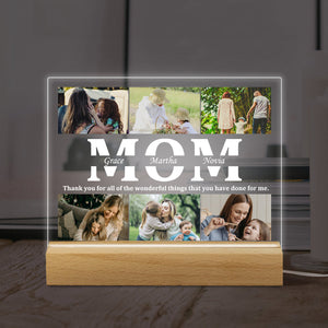 Personalized Photo LED Acrylic Plaque Night Light Gift for Mom
