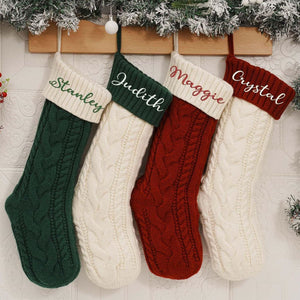 Personalized Embroidered Knitted Christmas Stockings