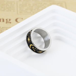 Personalized Sun Moon Star Ring For Couple, BBF, Engraved Vintage Rings