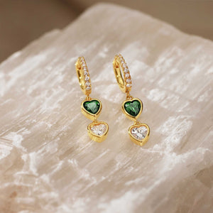 Personalized Heart Birthstone Earrings – Gift for Moms, Grandmas