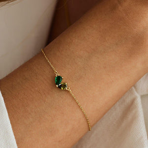 Personalized Custom Heart Birthstone Bracelet