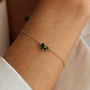 Custom Heart Birthstone Bracelet, 2 Birthstone Bracelet, Mothers Gift,Birthday Gift for Her