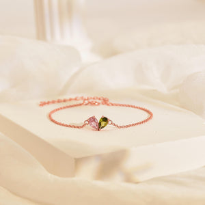 Personalized Custom Heart Birthstone Bracelet